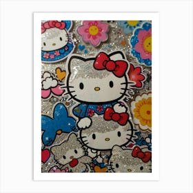 Hello Kitty Stickers Art Print