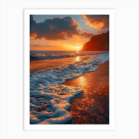 Sunset On The Beach 3 Art Print