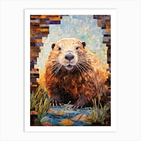 Beaver Mosaic Art Print