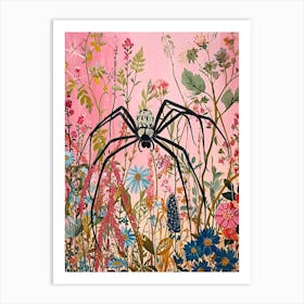 Floral Animal Painting Spider 2 Art Print