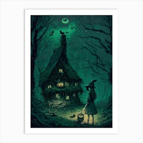 Witch Cottage At Night Art Print