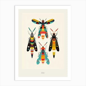 Colourful Insect Illustration Fly 6 Poster Art Print