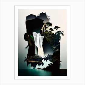 Iguazú Falls National Park Brazil Cut Out Paper Art Print
