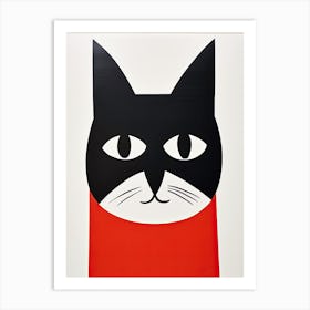 Cubist Cat Chronicles: Minimalist Whisker Wonders Art Print