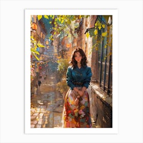 Girl In A Dress Art Print