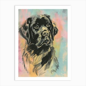 Pastel Anatolian Shepherd Dog Pastel Line Illustration 3 Art Print