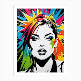 Graffiti Mural Of Beautiful Hip Hop Girl 6 Art Print