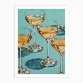 Champagne Glasses Art Print