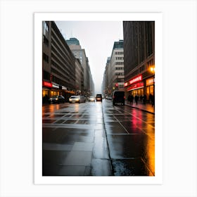 Wet City Street 1 Art Print