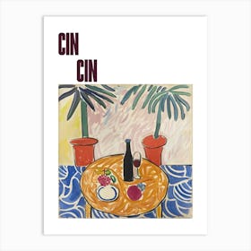 Cin Cin Poster Wine With Friends Matisse Style 3 Art Print
