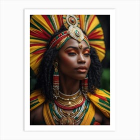 African Woman In Traditional Costume Art Print