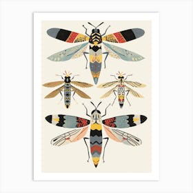 Colourful Insect Illustration Hornet 6 Art Print
