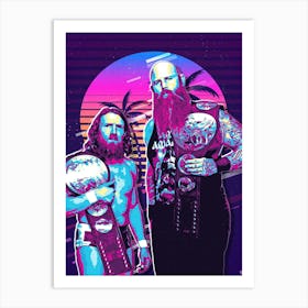 Daniel Bryan And Rowan 80s Retro Art Print