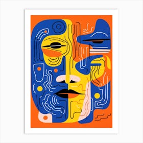 Abstract Face 3 Art Print