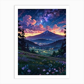 Night Sky Anime aesthetic 45 Art Print