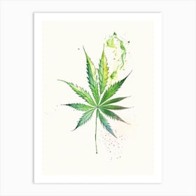 Hemp Herb Minimalist Watercolour 1 Art Print