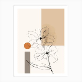 Minimalist Orchid Lines A Art Print