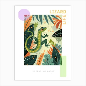 Lizard Modern Gecko Illustration 1 Poster Art Print