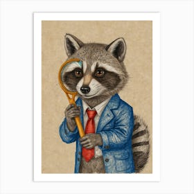 Detective Raccoon Art Print