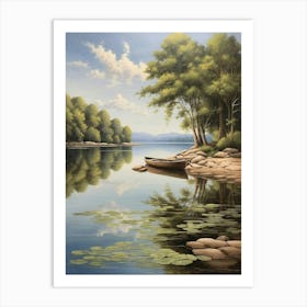 Canoe On The Lake Art Print