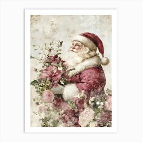 Santa Claus With Flowers 1 Art Print