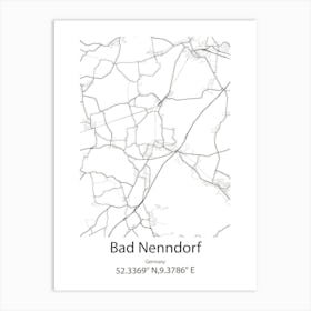 Bad Nenndorf,Germany Minimalist Map Art Print