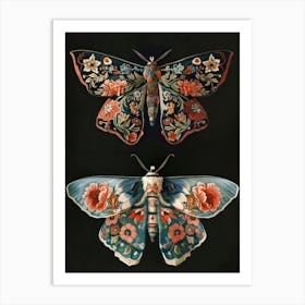 Nocturnal Butterfly William Morris Style 4 Art Print