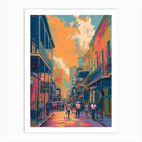 Frenchmen Street Retro Pop Art 1 Art Print