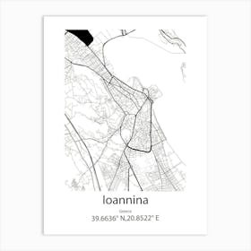 Ioannina,Greece Minimalist Map Art Print