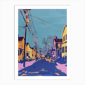 Tottenville New York Colourful Silkscreen Illustration 2 Art Print