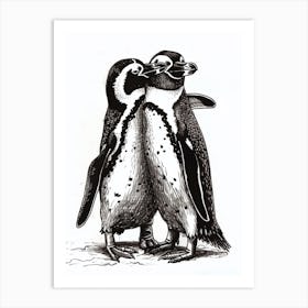 African Penguin Huddling For Warmth 2 Art Print