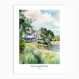 The Hamptons 7 Watercolour Travel Poster Art Print