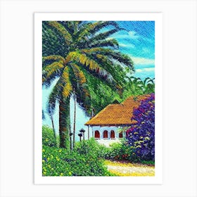 Trancoso Brazil Pointillism Style Tropical Destination Art Print