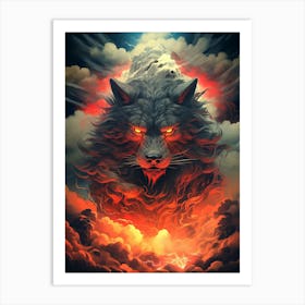 Wolf In The Clouds 6 Art Print