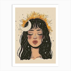 Moon And Stars 16 Art Print