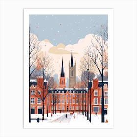 Retro Winter Illustration Glasgow United Kingdom 1 Art Print