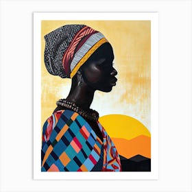 Africa Boho Art; Tribe Woman 3 Art Print