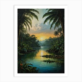 Sunset In The Jungle 1 Art Print