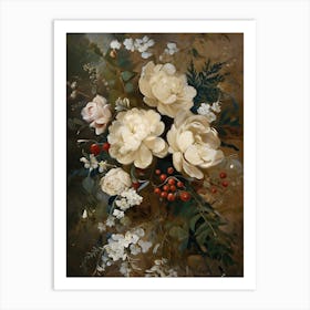 Bouquet Of White Roses Art Print