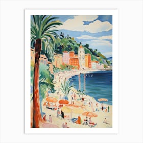 Lerici, Liguria   Italy Beach Club Lido Watercolour 4 Art Print