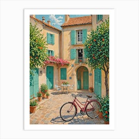 Bike In A Courtyard Art Print