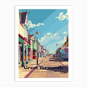 Great Yarmouth Southtown England Travel Illustration Art Print