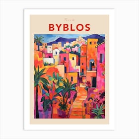 Byblos Lebanon 2 Fauvist Travel Poster Art Print