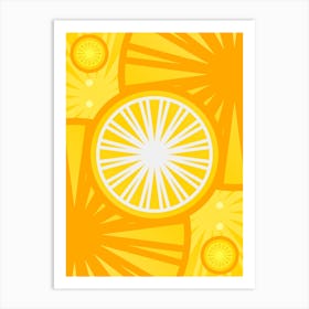 Geometric Abstract Glyph in Happy Yellow and Orange n.0066 Art Print