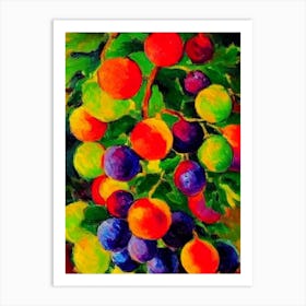 Grapes Fruit Vibrant Matisse Inspired Painting Fruit Art Print