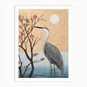 Bird Illustration Great Blue Heron 6 Art Print