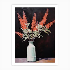 Bouquet Of Russian Sage Flowers, Autumn Fall Florals Painting 0 Art Print