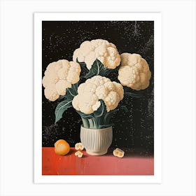 Abstract Cauliflower Art Deco Bouquet Print 3 Art Print