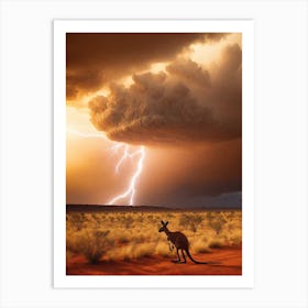 Lightning Over Kangaroo Art Print