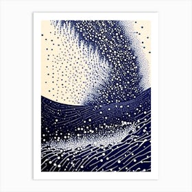 Water Splatter Water Waterscape Linocut 1 Art Print